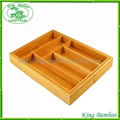 Bamboo cutlery tray expandable kitchen drawer organizer 3