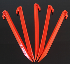 Plastic tent stakes pegs