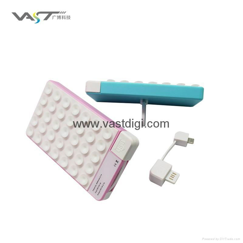 2017 new design with sucker and key ring convenient&fashionable 4000mAh Mobile P 2