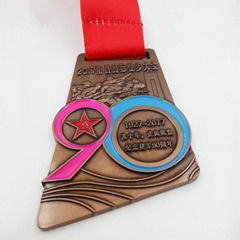 Soft Enamel Running Racing Sports Award Gold Medal With Ribbon