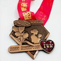 Soft Enamel Running Racing Sports Award Gold Medal With Ribbon 4