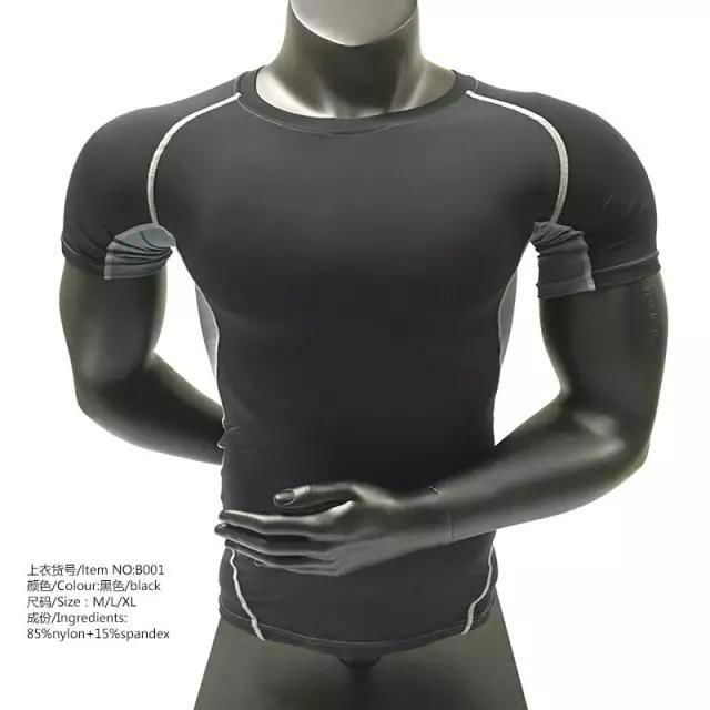 compression fitness tight top men T shirt mens athletic clothing active wear