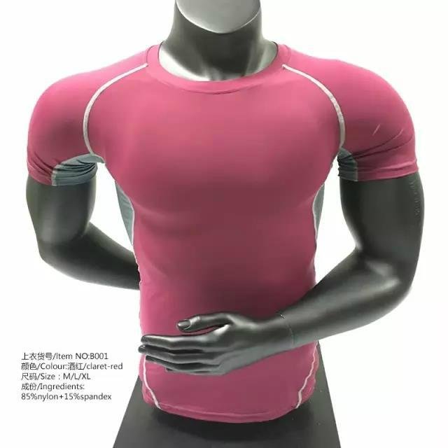compression fitness tight top men T shirt mens athletic clothing active wear 3