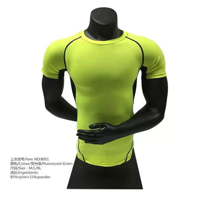 compression fitness tight top men T shirt mens athletic clothing active wear 4