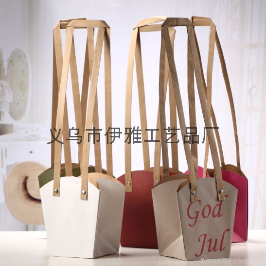 150g Kraft Paper Waterproof Bag for Flower Packaging Carrier Shopping Gift Bag 2