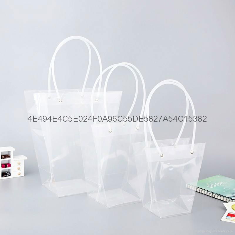 Clear Transprent PP Plastic PVC Flower Packaging Wrapping Gift Bag for Florist S 3