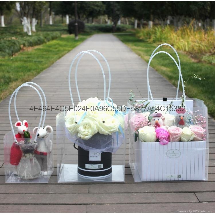Clear Transprent PP Plastic PVC Flower Packaging Wrapping Gift Bag for Florist S 5
