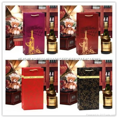 Wine Bottle Paper Gift Promotion Bags- Wine Alcohol Liquor Liquor Spirits Bag  