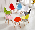 New design HOT SELL plastic dinning emeas chairs in beech wood legs pp chair 4