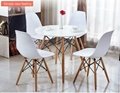 New design HOT SELL plastic dinning emeas chairs in beech wood legs pp chair 5