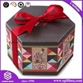 Custom Patchwork Pattern Gift Box with Lid Hexagon Paper Hamper Packaging Box 5