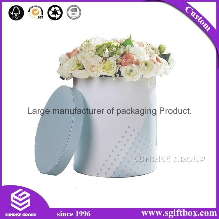 Cmyk Custom Cylinder Packaging Flower Round Paper Box 5