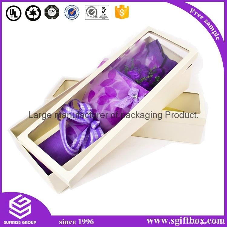 Luxury Handmade Glossy Paper Packaging Square Flower Box