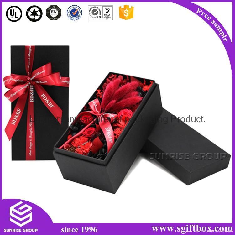 Luxury Handmade Glossy Paper Packaging Square Flower Box 2