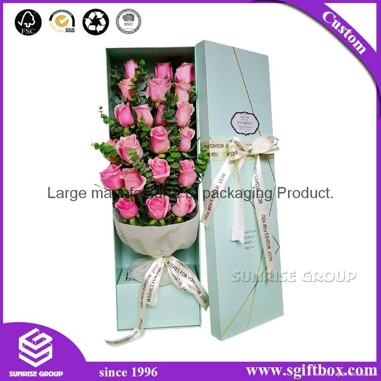 Luxury Handmade Glossy Paper Packaging Square Flower Box 4