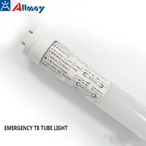 Emergency T8 LED Tube Light with Lithium Battery SMD2835 96leds 4