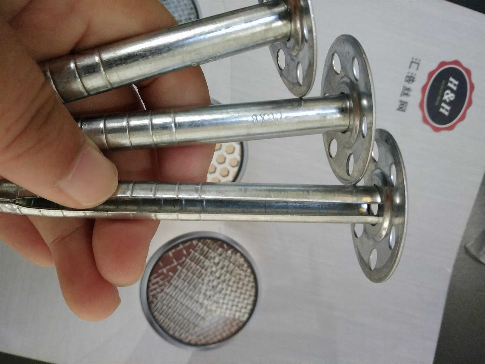 Galvanized Steel or SS Rock Wool Insulation Anchor pins With 35mm Washer Base 3