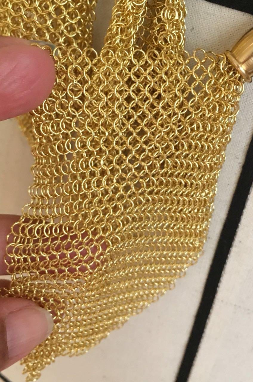 Chainmail ring mesh with gold color for room divider decoration