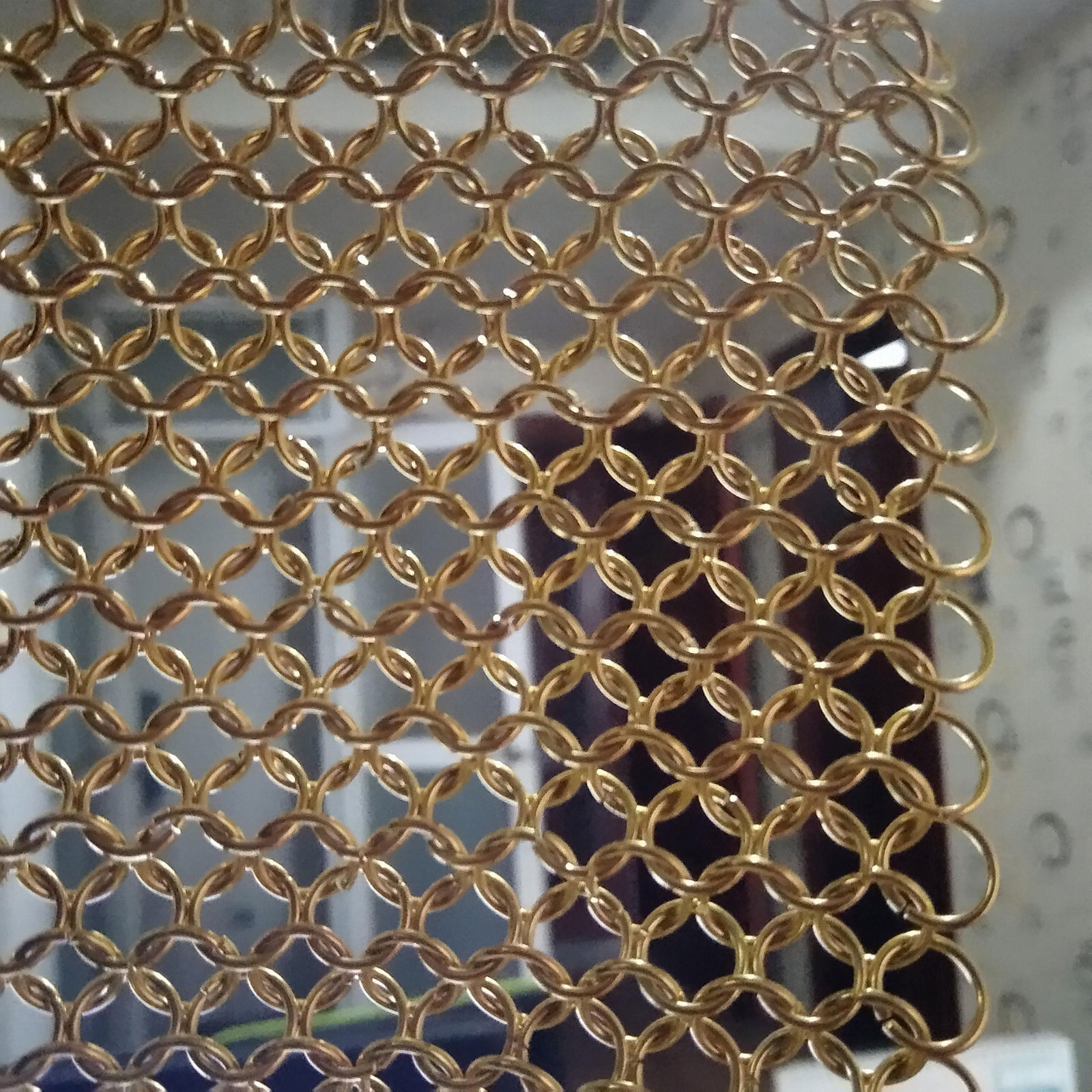 Chainmail ring mesh with gold color for room divider decoration 2