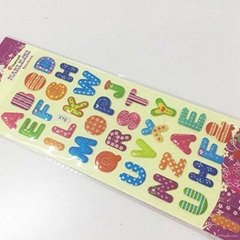 Tianying Glitter Stickers Alphabet Promotional Gifts Puffy Sticker