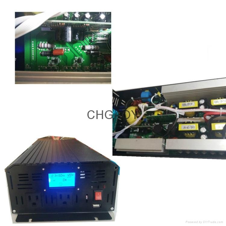 黑龙江供应高品质纯正波LCD显示2000W大功率逆变器可带空调冰箱 3
