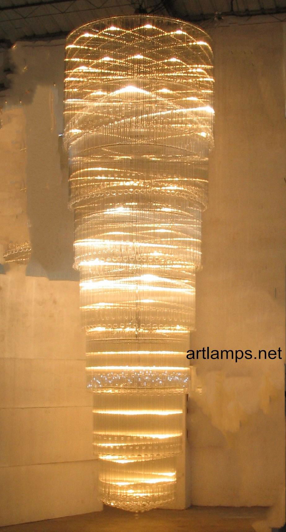 艺术水晶玻璃吊灯手工玻璃吊灯酒店定制玻璃吊灯