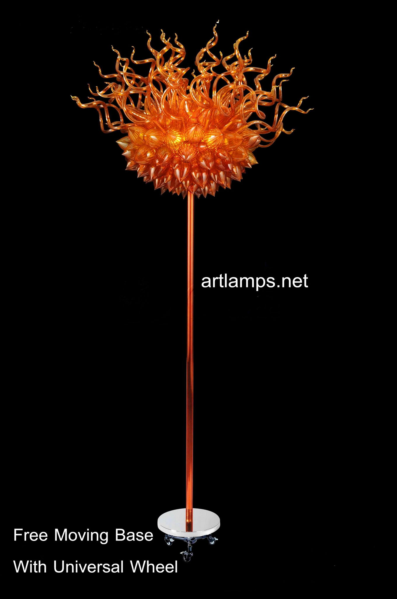 Blown Art Glass Floor Lamp Free Moving Blown Glass Floor Lamp