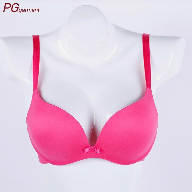 Women smooth T-shirt cup bra set sexy hot designer fancy bra panty set photo pus 2