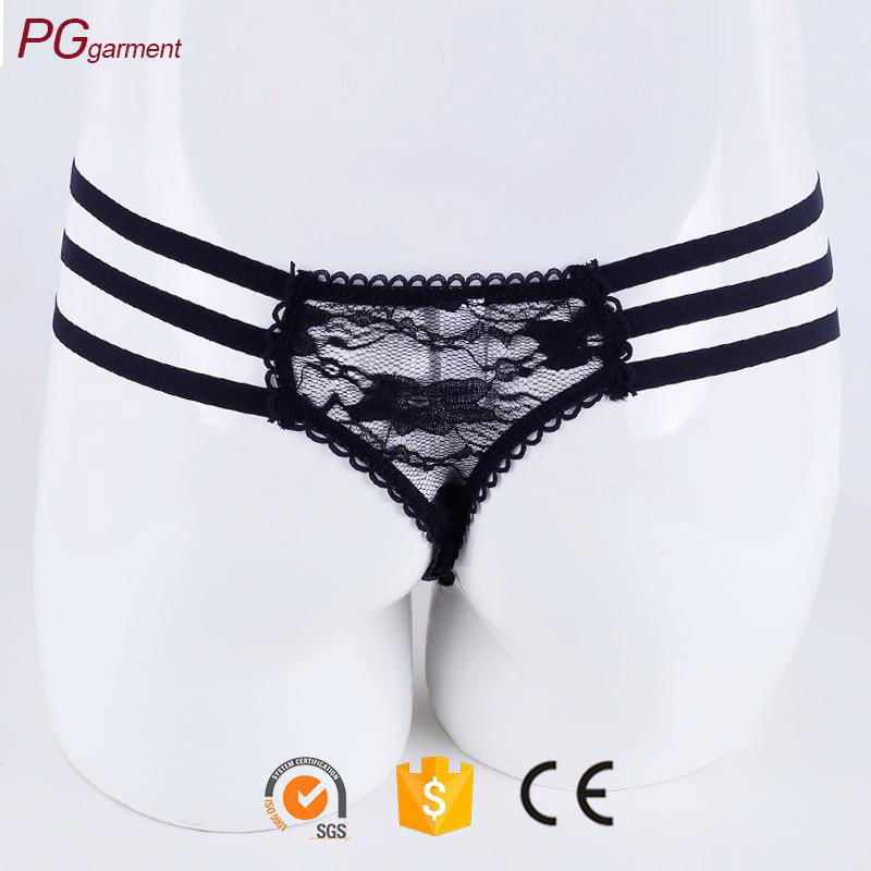 Hot selling Sexy Women Fancy G string Transparent panty Lace Lingerie Thong 2