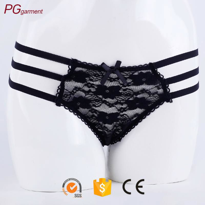 Hot selling Sexy Women Fancy G string Transparent panty Lace Lingerie Thong