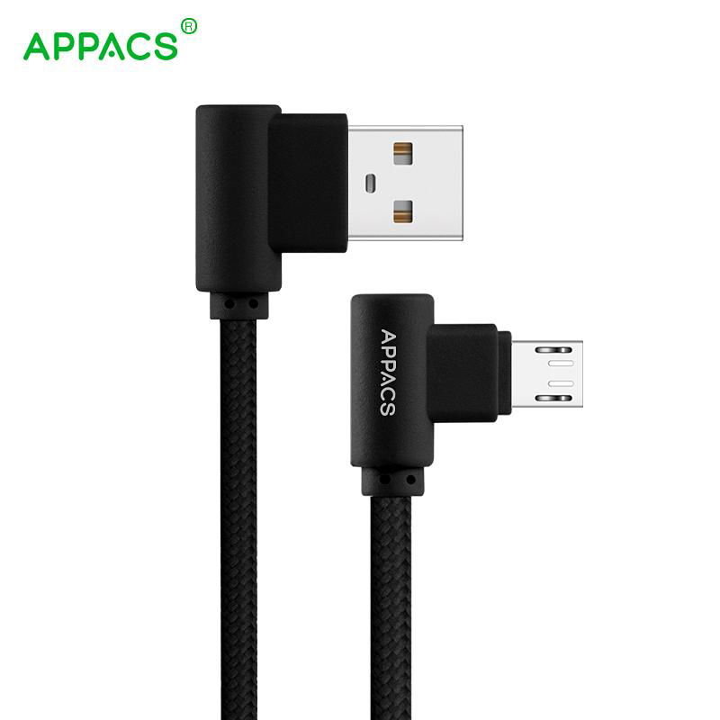 APPACS right angle micro usb cable fast charging data cable for android phones