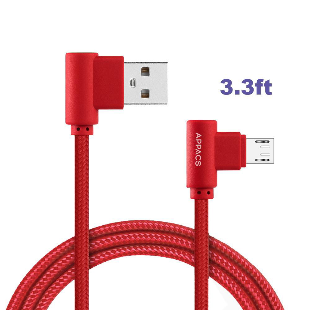 APPACS right angle micro usb cable fast charging data cable for android phones 4