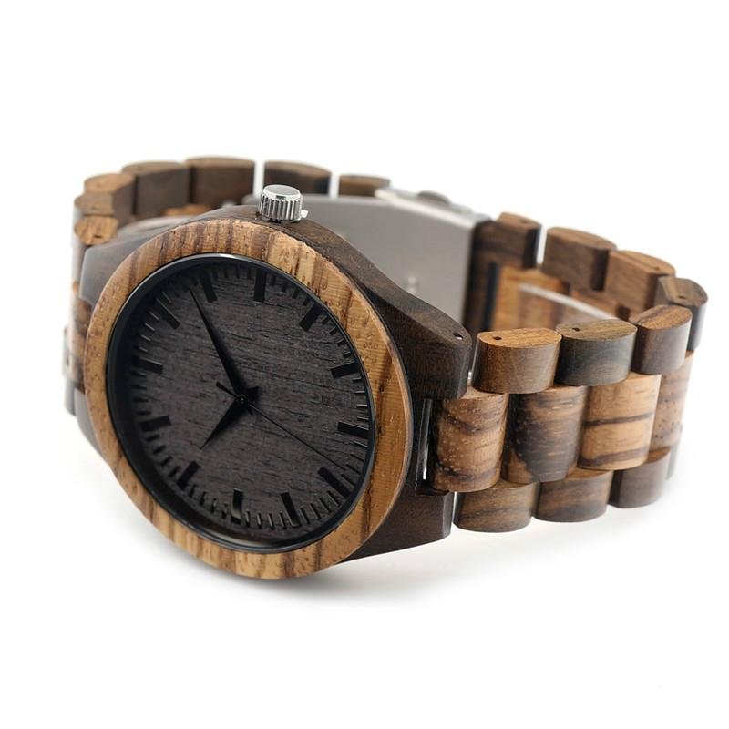 Leather strap private label watch wrist wholesale wooden watch diy wood watches 2