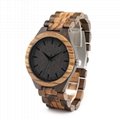 Leather strap private label watch wrist wholesale wooden watch diy wood watches 3
