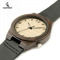 Create your own brand men genuine leather belt wooden watch MOQ 1pcs 3