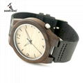 Create your own brand men genuine leather belt wooden watch MOQ 1pcs 4