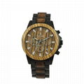 Luxury stainless steel zebra wood watch with fashion wood box packing  1