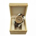 Luxury stainless steel zebra wood watch with fashion wood box packing  4