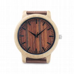 Bamboo wood case nylon strap japan quartz watches moq 1pcs