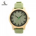 Silicone strap bamboo wooden watch for