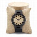 Hot In Stock Wood Watch With Custom Engraving Brown Leather Quartz Clock OEM wat 3