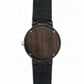 Hot In Stock Wood Watch With Custom Engraving Brown Leather Quartz Clock OEM wat 4