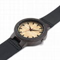 Hot In Stock Wood Watch With Custom Engraving Brown Leather Quartz Clock OEM wat 5