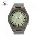 Big watch dial with soft watch band natural wood watch with wooden box packing 