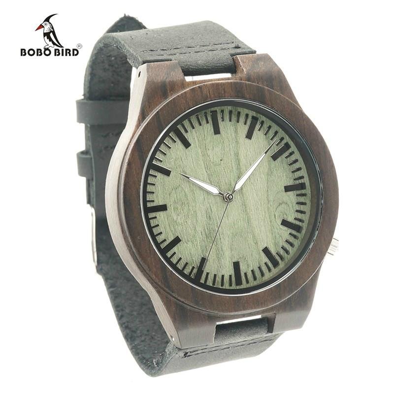 Big watch dial with soft watch band natural wood watch with wooden box packing  5