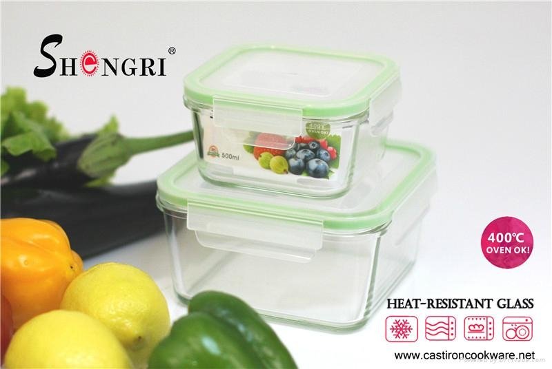 rectangle pyrex glass food storage container 2