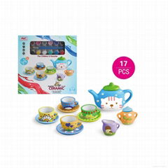 Diy ceramic children paint toys colored drawing tea set