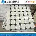 Thassos White 2 inch Octagon Mosaic Tile with Black Dots Polished - Marble from  1