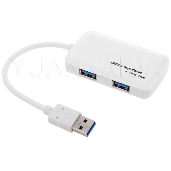 Portable 4-port USB 3.0 hub is white 2