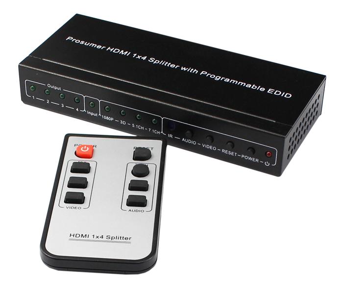 HDMI Splitter Toslink Edid 1 x 4 2